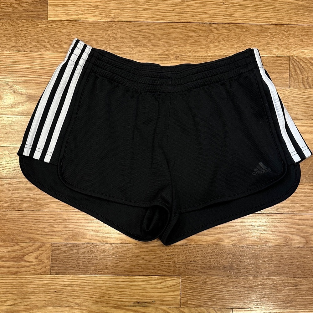 Adidas Women's Black and White Athletic Shorts